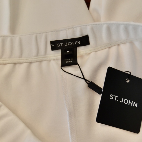 🆕🏷️ St. John Ecru Straight Leg Pants in White - Picture 13 of 16